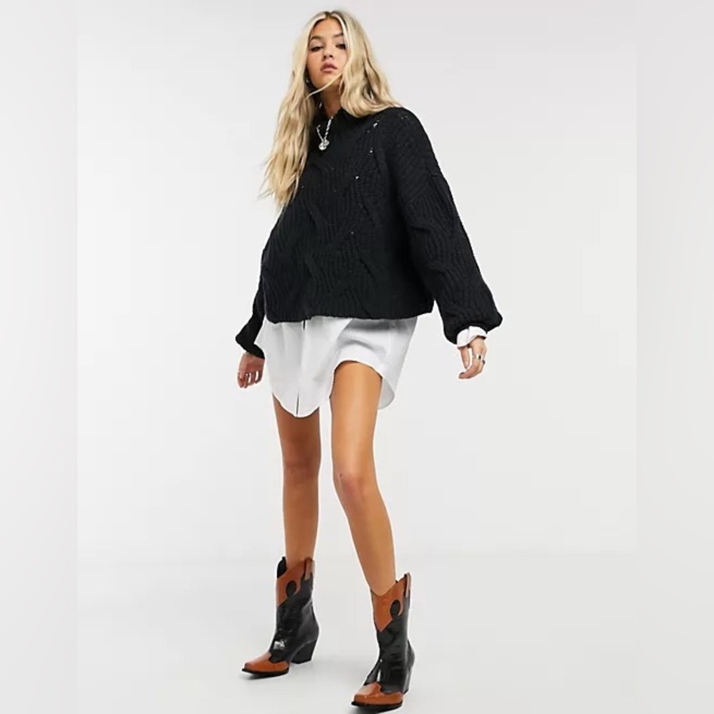 Free People Seasons of Change Sweater Black - Picture 3 of 7